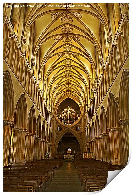  Inside Wells Cathedral Print by Graeme B