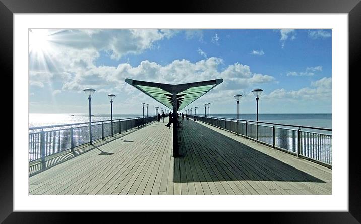  BOSCOMBE PIER Framed Mounted Print by Anthony Kellaway