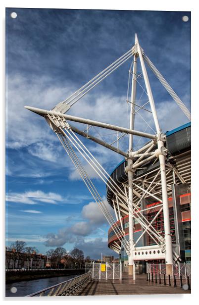  Millennium Stadium, Cardiff.  Acrylic by Becky Dix