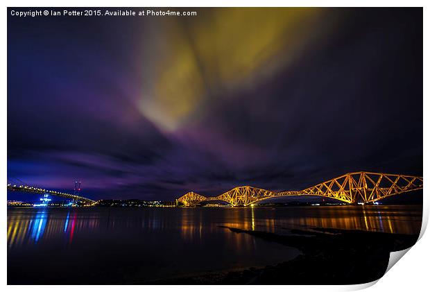  Forth Bridges from South Queensferry Print by Ian Potter