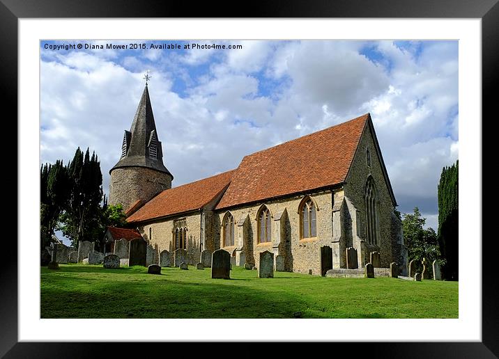  St Marys Great Leighs Framed Mounted Print by Diana Mower