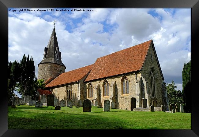  St Marys Great Leighs Framed Print by Diana Mower
