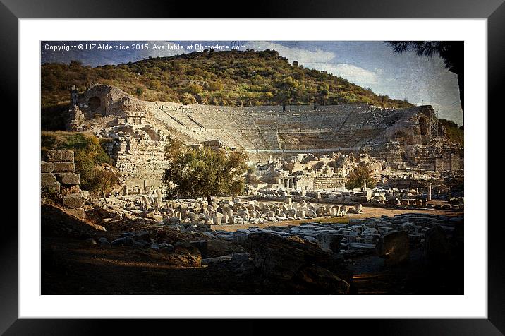 Theatre at Ephesus  Framed Mounted Print by LIZ Alderdice