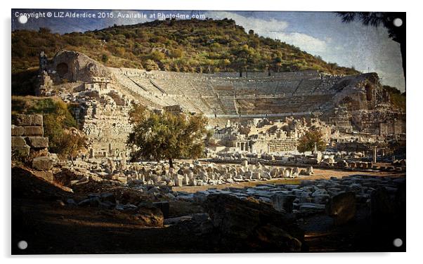 Theatre at Ephesus  Acrylic by LIZ Alderdice