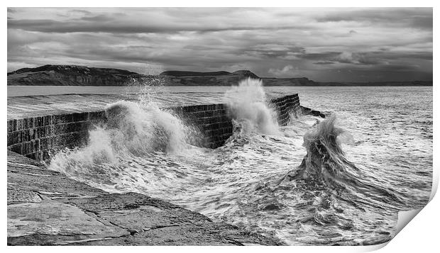 Breakers On The Cobb  Print by Nigel Jones