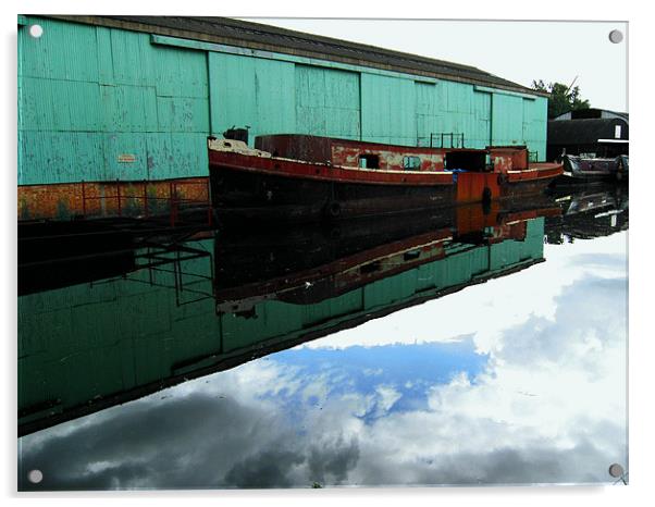 Old Barge Acrylic by Chris Day
