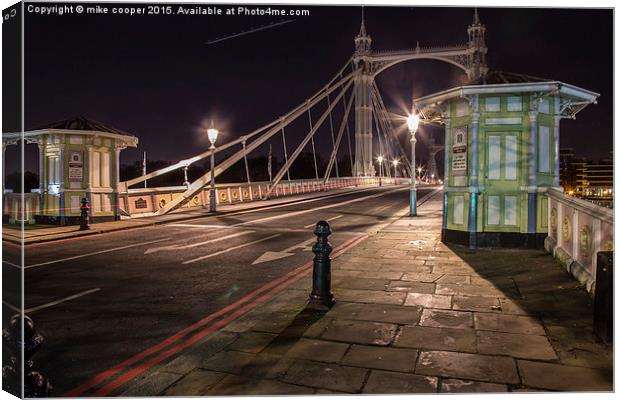  Albert bridge at dawn,toll booth Canvas Print by mike cooper