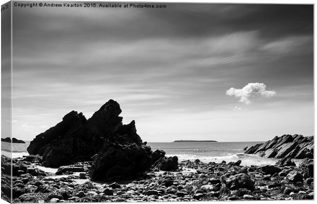 Floaty cloud above Marloes sands in Pembrokeshire Canvas Print by Andrew Kearton