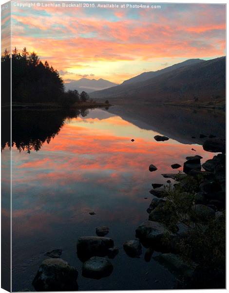  Snowdon mountain at sunset from Capel Curig Canvas Print by Lachlan Bucknall