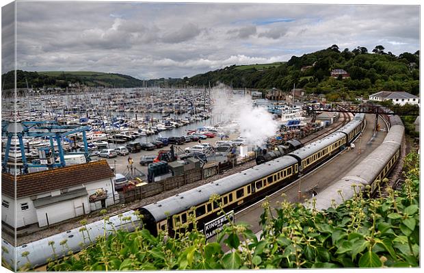  The Steam train at Kingswear Canvas Print by Rosie Spooner