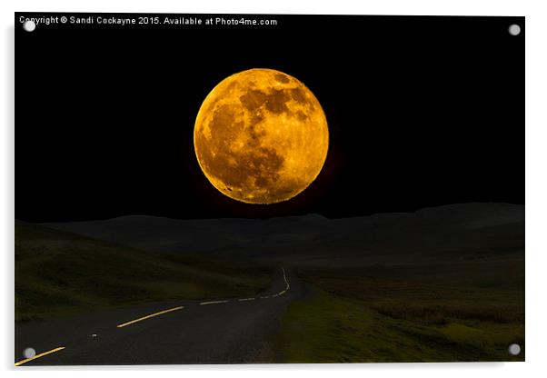  Blood Moon Over Buttertubs Pass Acrylic by Sandi-Cockayne ADPS