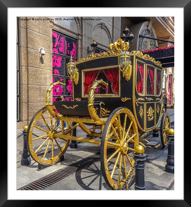 Gold State Coach - Grand Emperor Casino - Macao Framed Mounted Print by colin chalkley