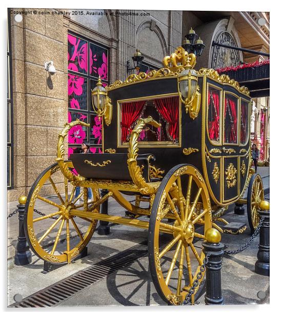 Gold State Coach - Grand Emperor Casino - Macao Acrylic by colin chalkley