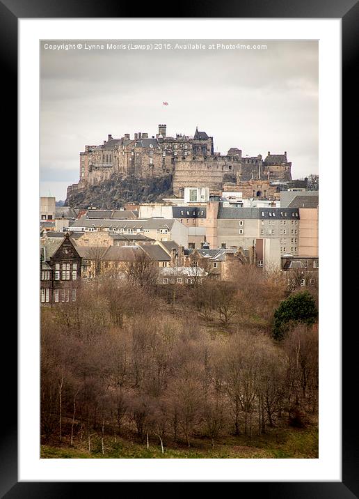  A Portrait Of Edinburgh Castle Framed Mounted Print by Lynne Morris (Lswpp)