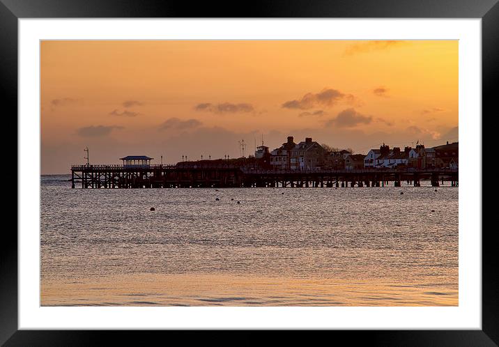 Swanage Pier at Sunrise  Framed Mounted Print by Val Saxby LRPS