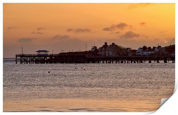 Swanage Pier at Sunrise  Print by Val Saxby LRPS