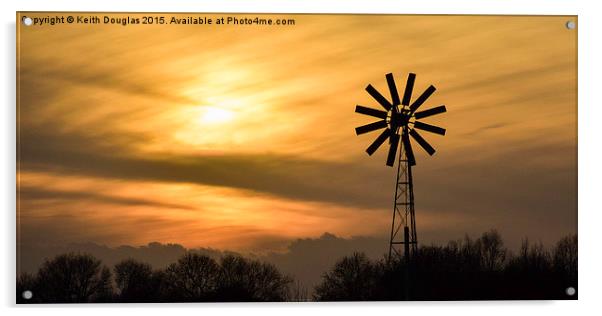 Windmill at sunset Acrylic by Keith Douglas