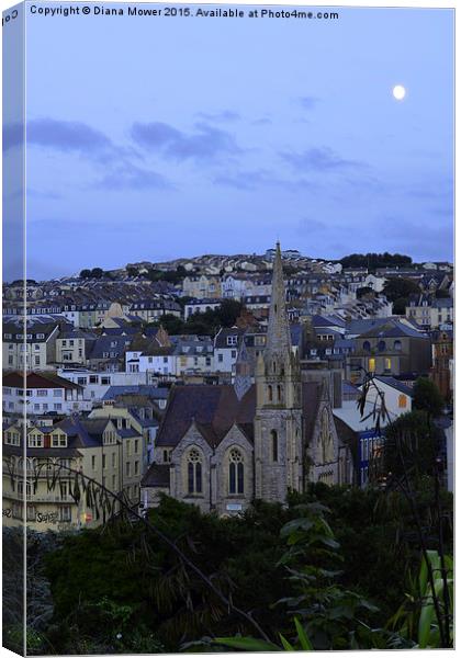  Ilfracombe at dusk Canvas Print by Diana Mower