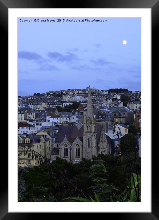  Ilfracombe at dusk Framed Mounted Print by Diana Mower