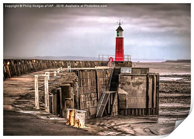 Watchet Harbour Light at Dusk  Print by Philip Hodges aFIAP ,