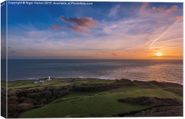 Sunset At St Catherines Canvas Print by Wight Landscapes
