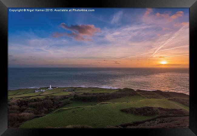 Sunset At St Catherines Framed Print by Wight Landscapes