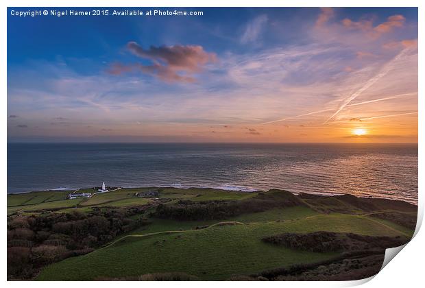 Sunset At St Catherines Print by Wight Landscapes