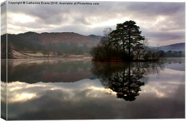  Rydal Water Reflections Canvas Print by Catherine Fowler