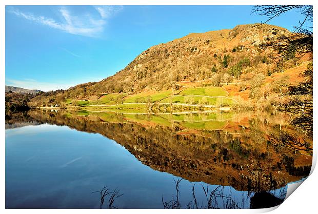  Grasmere and Rydal Reflections Print by Gary Kenyon