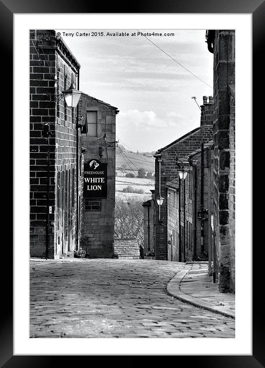  Heptonstall cobbles Framed Mounted Print by Terry Carter