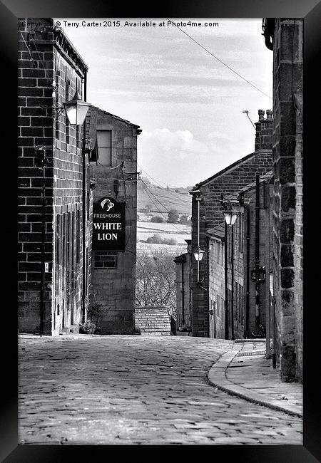  Heptonstall cobbles Framed Print by Terry Carter