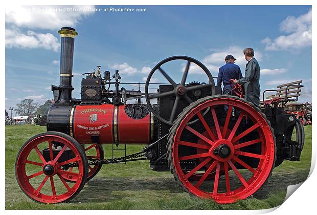  Chieftain traction engine Print by Avril Harris