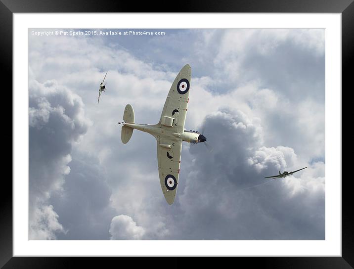  Spitfire - 'You can run................' Framed Mounted Print by Pat Speirs