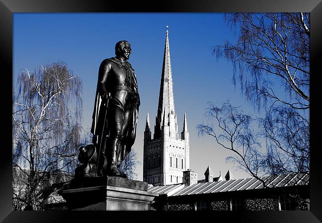  Wellington Statue at Norwich Cathedral Framed Print by Sally Lloyd
