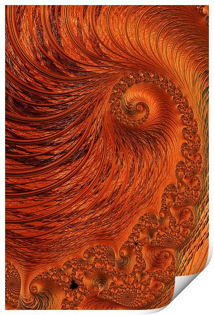 Orange Lily Fractal Print by Steve Purnell