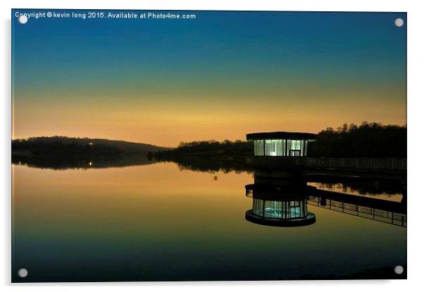  night shot over a Arlington Reservoir  Acrylic by kevin long