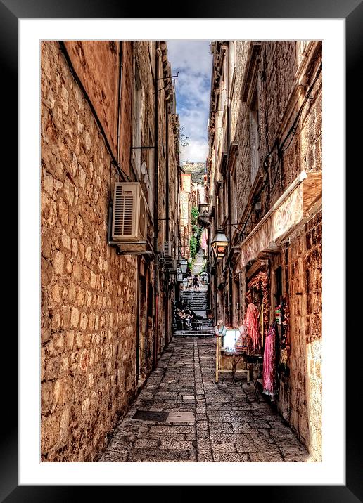 Dubrovnik Alley Framed Mounted Print by Tom Gomez