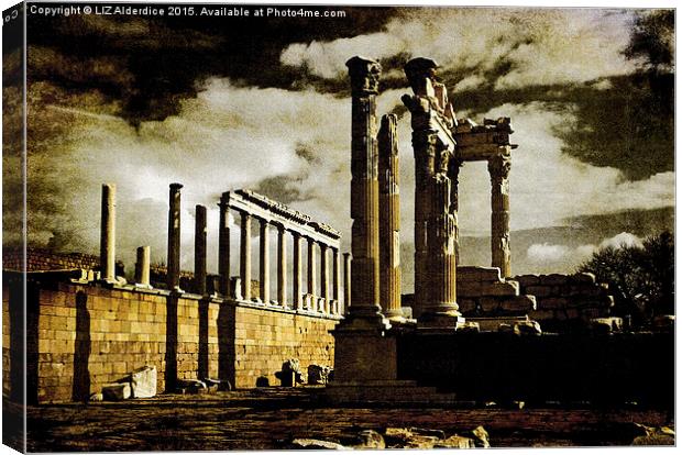 Drama at the Acropolis Canvas Print by LIZ Alderdice