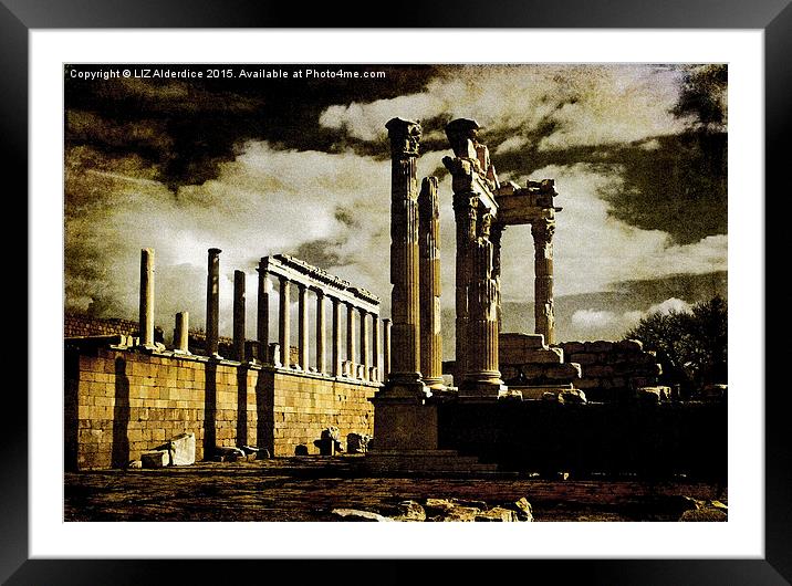 Drama at the Acropolis Framed Mounted Print by LIZ Alderdice