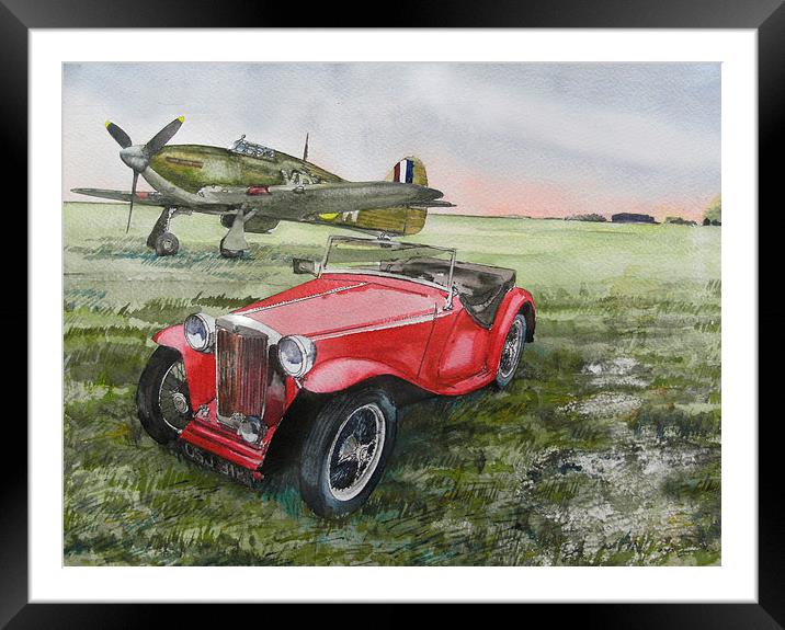  MG and Hawker Hurricane Framed Mounted Print by John Lowerson