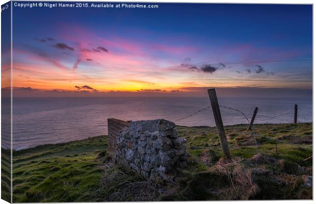 Gore Cliff Sunset Canvas Print by Wight Landscapes