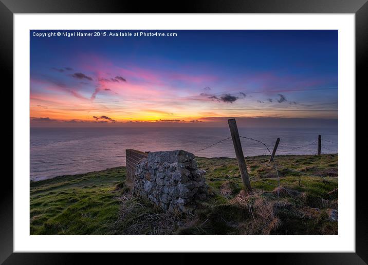 Gore Cliff Sunset Framed Mounted Print by Wight Landscapes