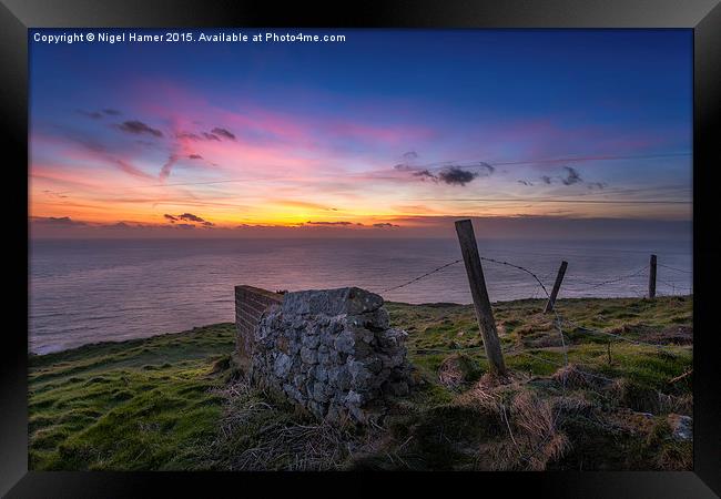 Gore Cliff Sunset Framed Print by Wight Landscapes