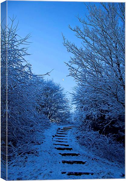 Stairway to the morning moon. Canvas Print by Catherine Cross