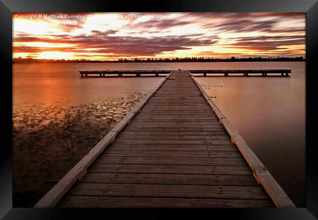 Sunset Lake Wendouree Framed Print by Matthew Burniston