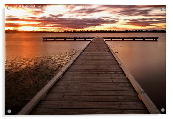 Sunset Lake Wendouree Acrylic by Matthew Burniston