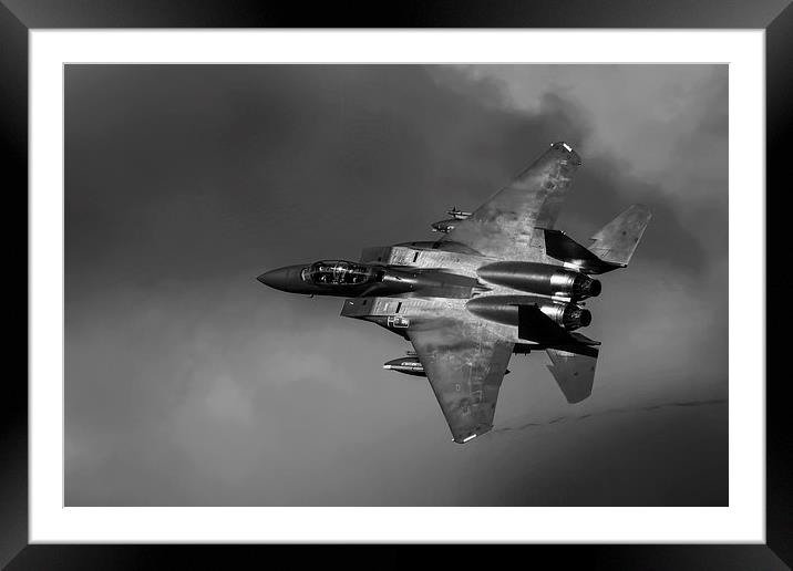  F15 Eagle in the Loop Framed Mounted Print by Sue Dudley