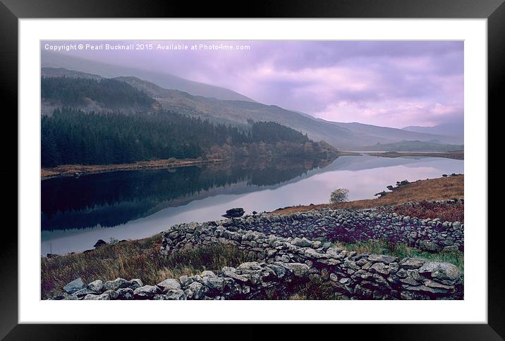 Llynnau Mymbyr lakes in Snowdonia Framed Mounted Print by Pearl Bucknall