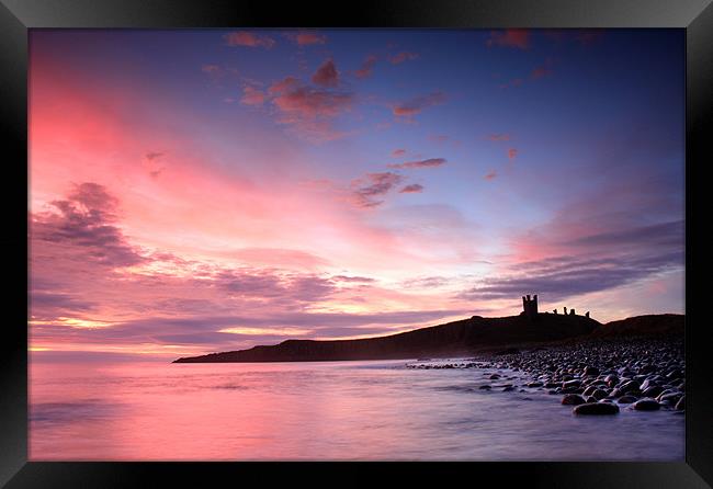 Dunstanburgh castle Sunrise Framed Print by Gail Johnson