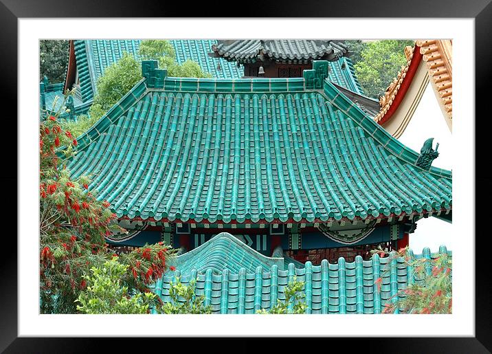 Temple Roofs Framed Mounted Print by Mary Lane